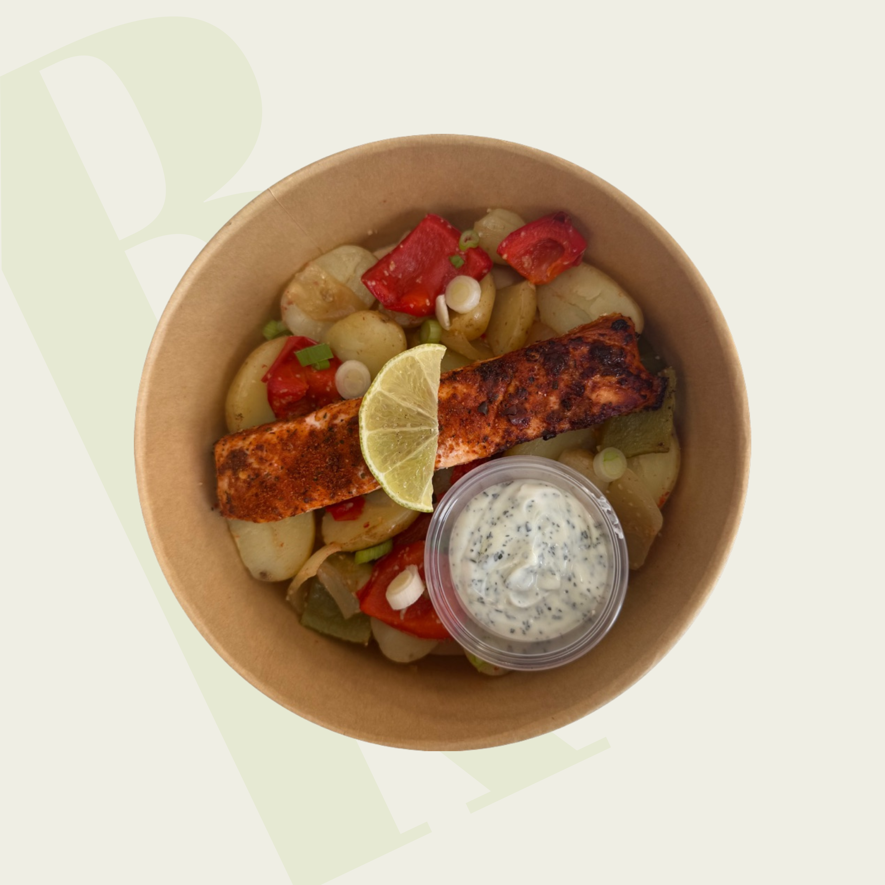 Greek Salmon with New Potatoes and Tzatziki