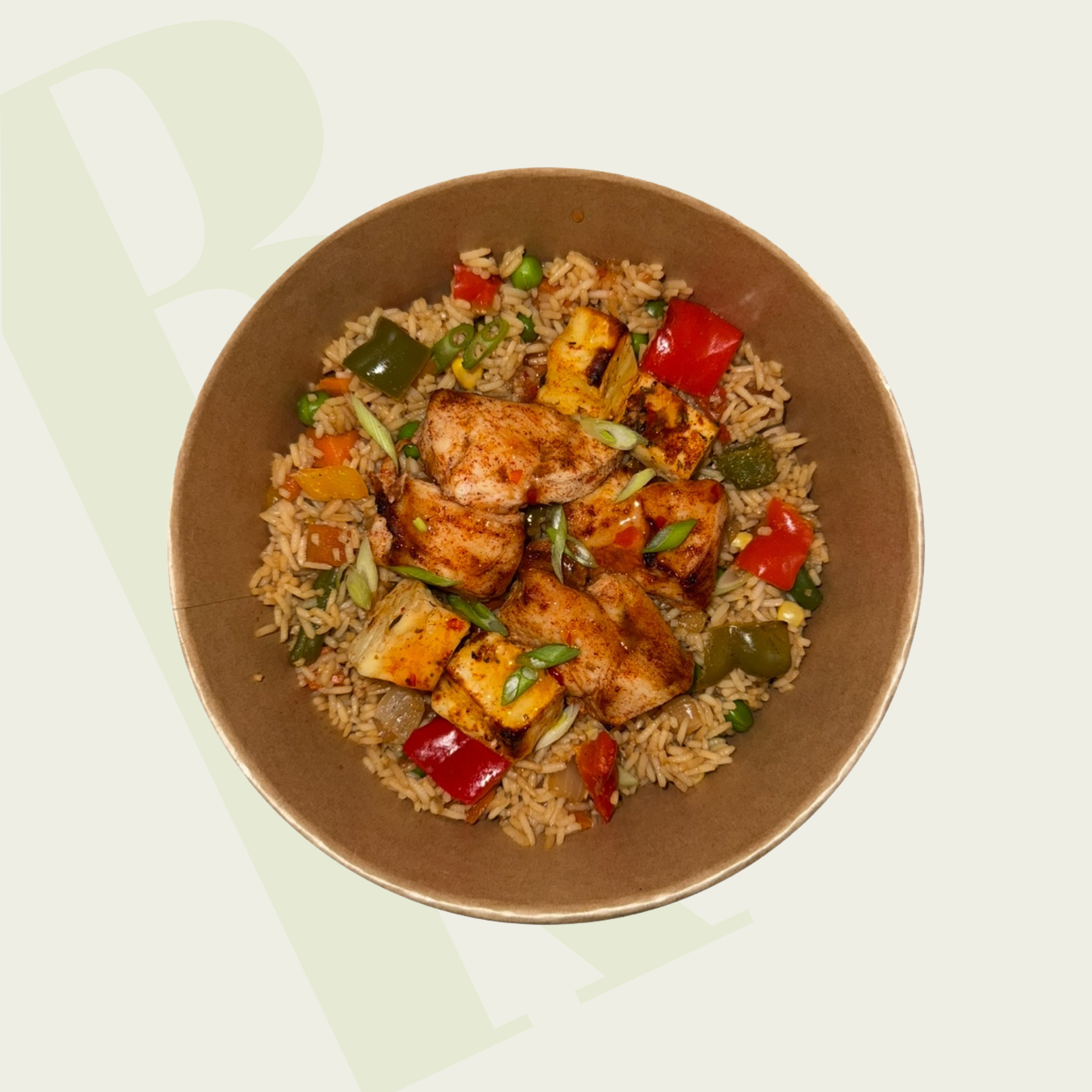 Hot Honey Chicken and Halloumi Rice Bowl